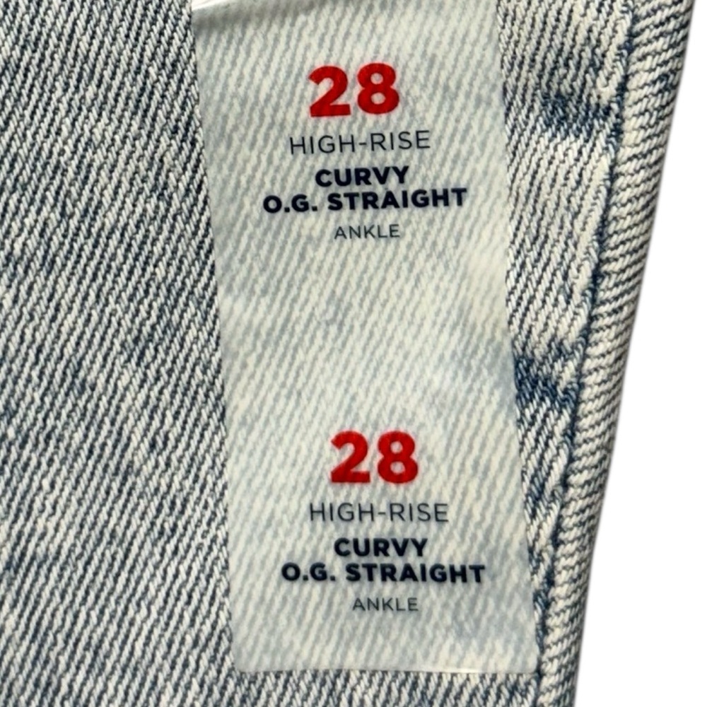 Old Navy Curvy OG Straight Ankle High Rise Jeans Plus Size 28 NWT Light Wash - Picture 10 of 15